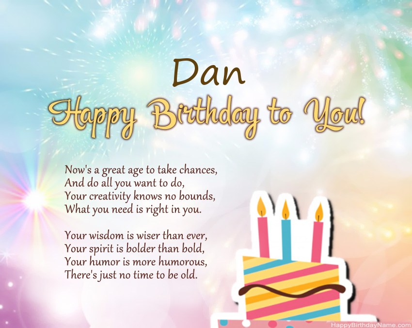 Happy Birthday Dan in verse