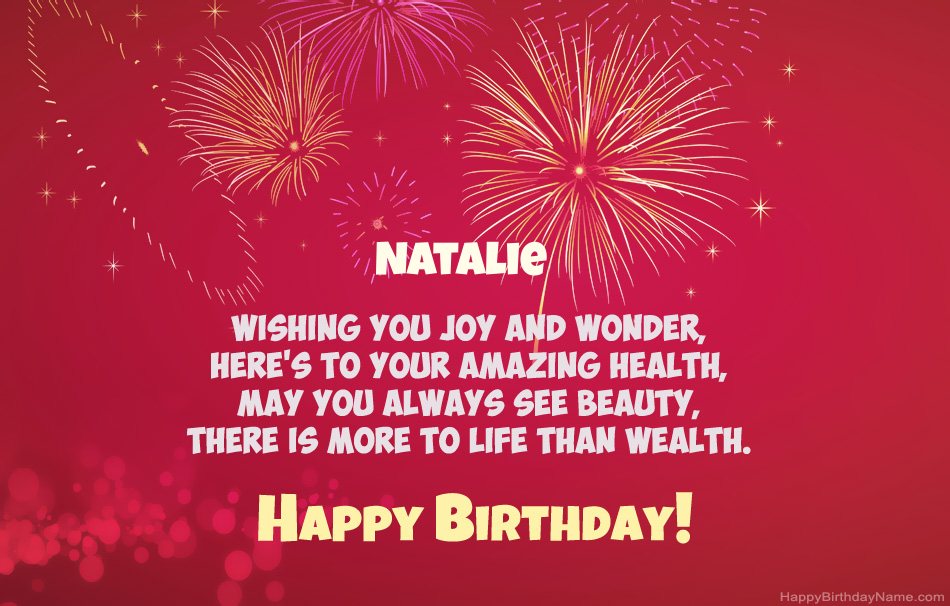 Happy Birthday Natalie, beautiful poems