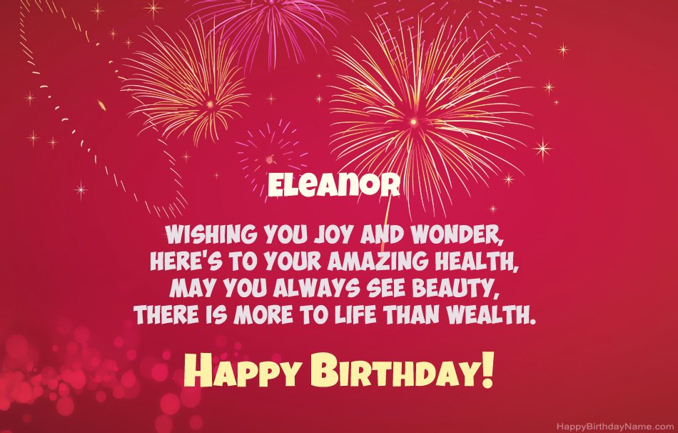 Happy Birthday Eleanor, beautiful poems Happy Birthday Eleanor, beautiful poems