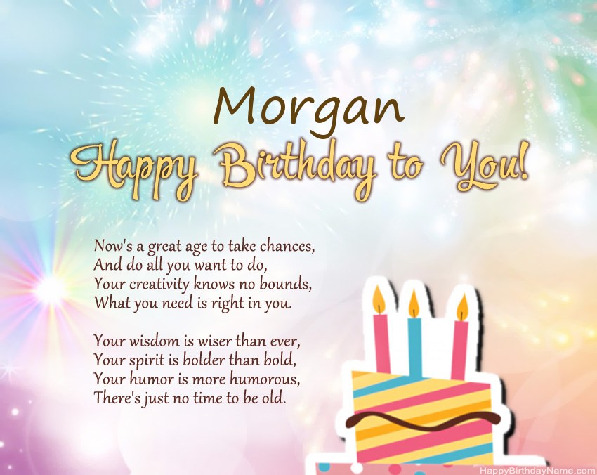 Happy Birthday Morgan in verse