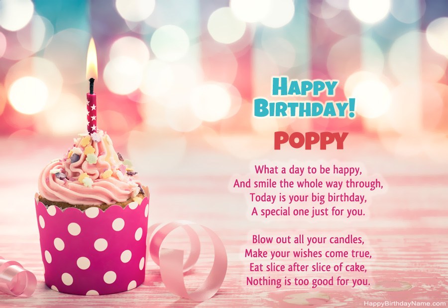 Download Happy Birthday card Poppy free Download Happy Birthday card Poppy free