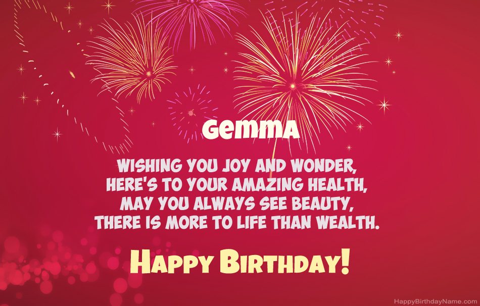 Happy Birthday Gemma, beautiful poems