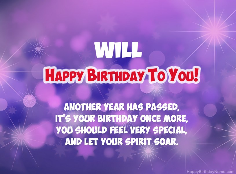 Beautiful pictures for Happy Birthday of Will