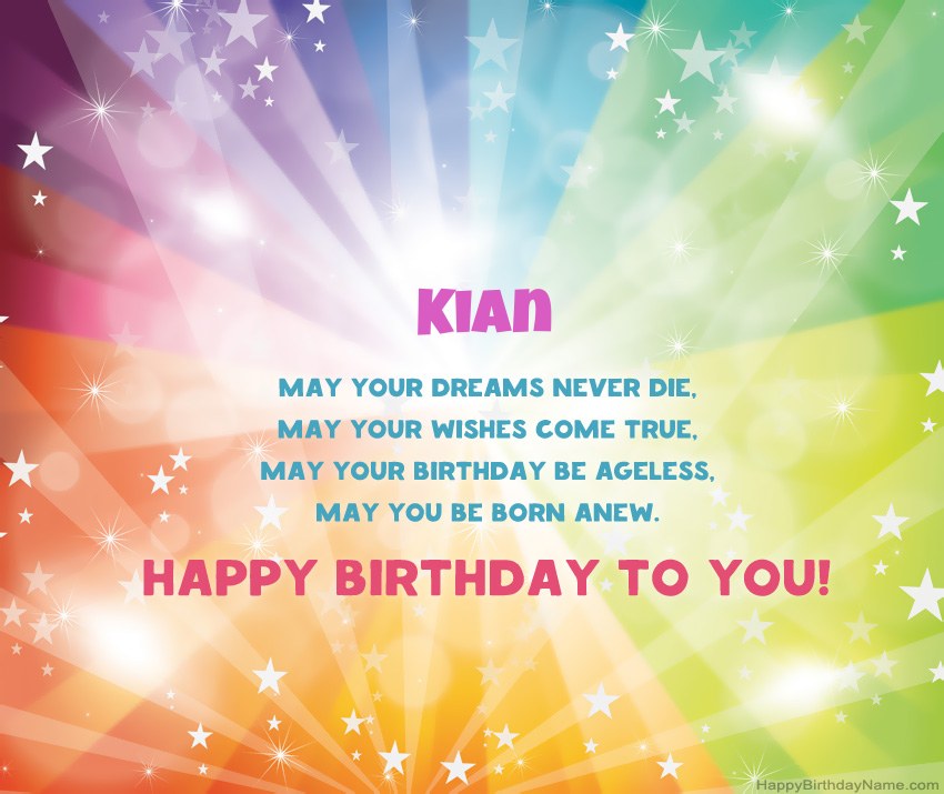 Beautiful Happy Birthday cards for Kian