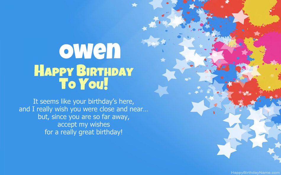 Congratulations on the birthday of Owen