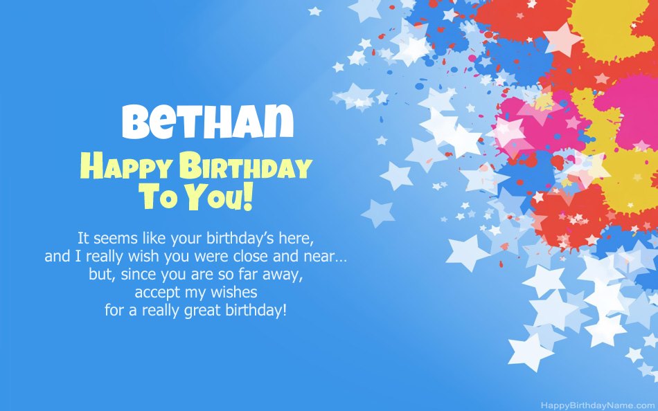 Congratulations on the birthday of Bethan