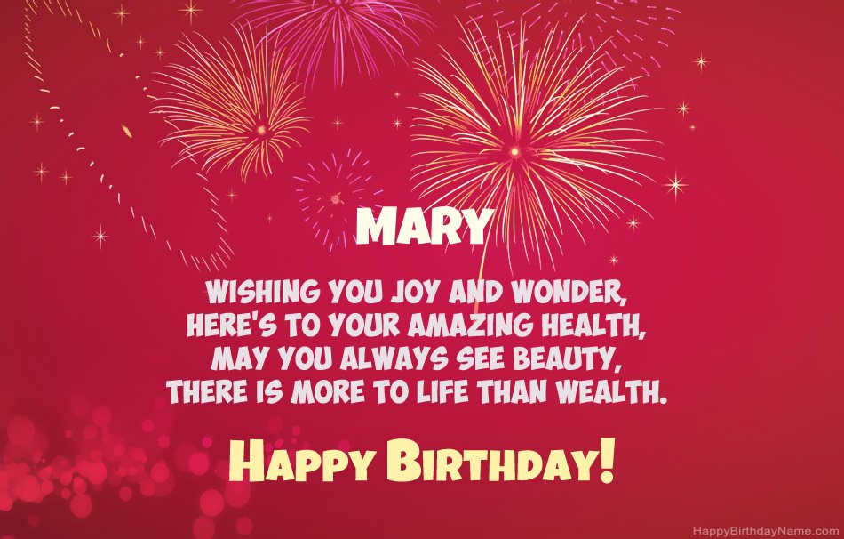 Happy Birthday Mary, beautiful poems