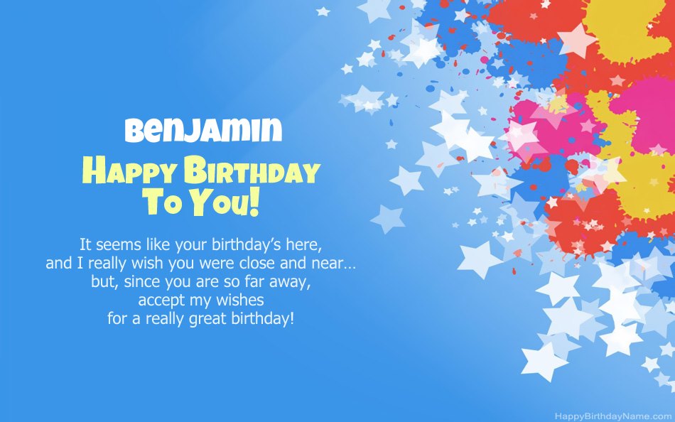 Congratulations on the birthday of Benjamin