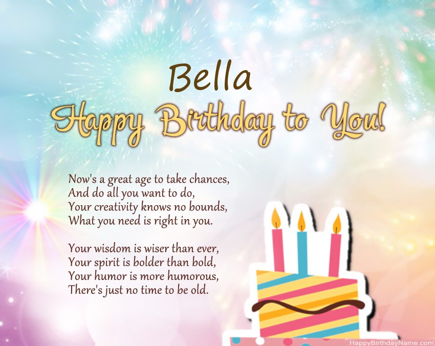 Happy Birthday Bella in verse