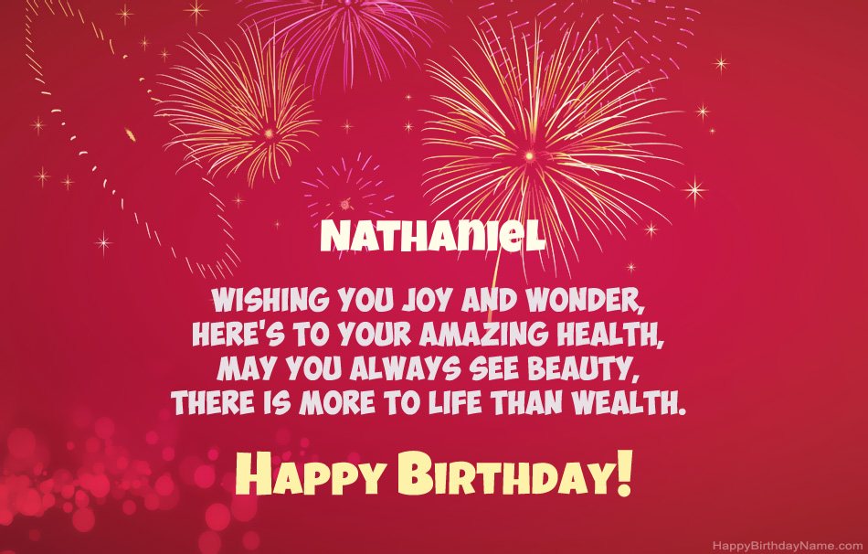 Happy Birthday Nathaniel, beautiful poems