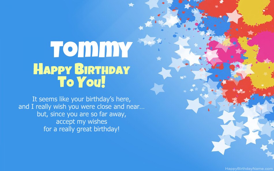 Congratulations on the birthday of Tommy Congratulations on the birthday of Tommy