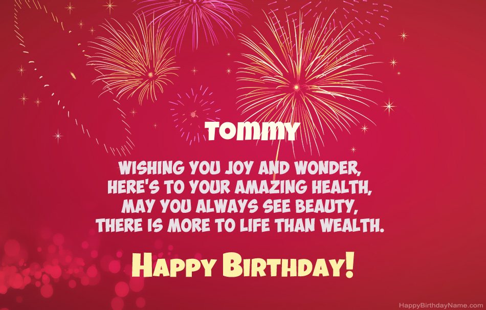 Happy Birthday Tommy, beautiful poems Happy Birthday Tommy, beautiful poems