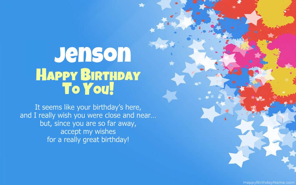 Congratulations on the birthday of Jenson Congratulations on the birthday of Jenson