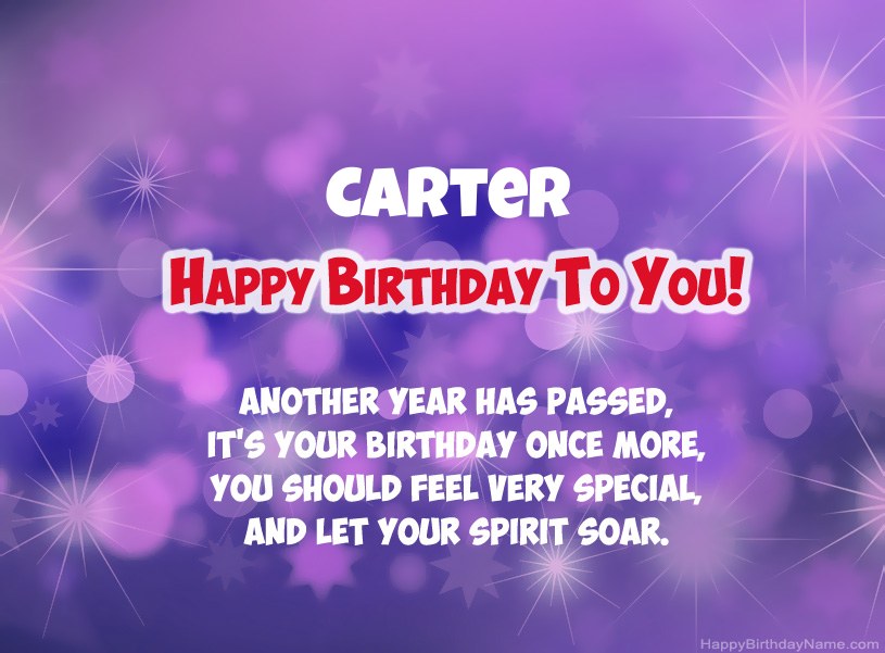 Beautiful pictures for Happy Birthday of Carter