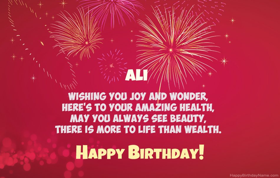 Happy Birthday Ali, beautiful poems