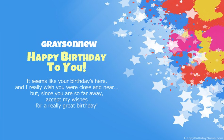 Congratulations on the birthday of Graysonnew
