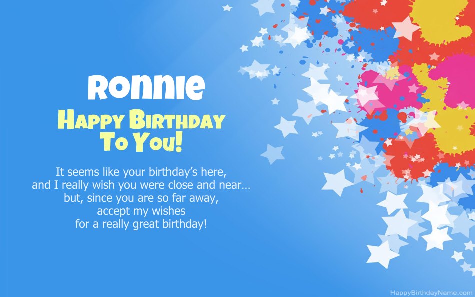 Congratulations on the birthday of Ronnie Congratulations on the birthday of Ronnie