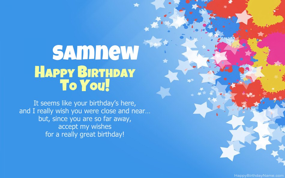 Congratulations on the birthday of Samnew
