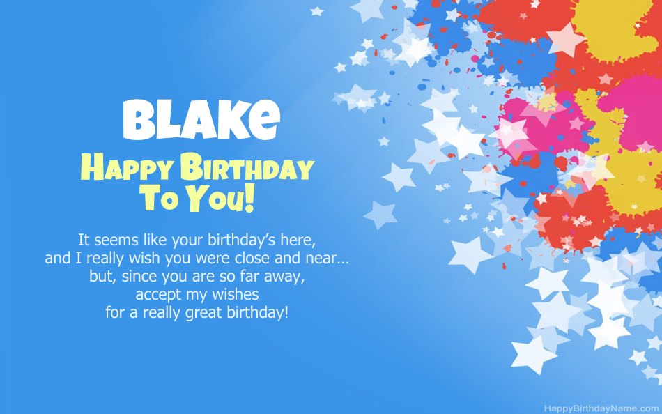 Congratulations on the birthday of Blake