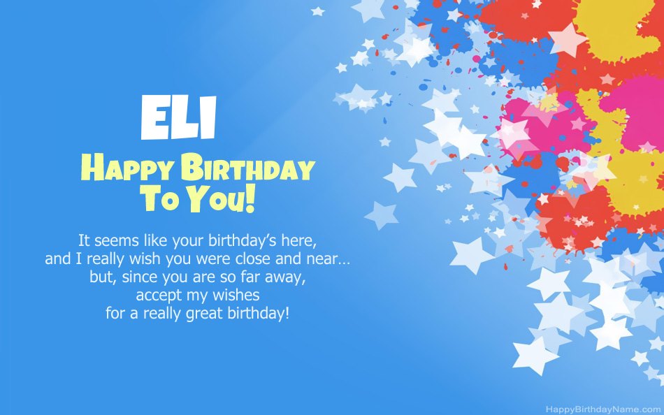 Congratulations on the birthday of Eli