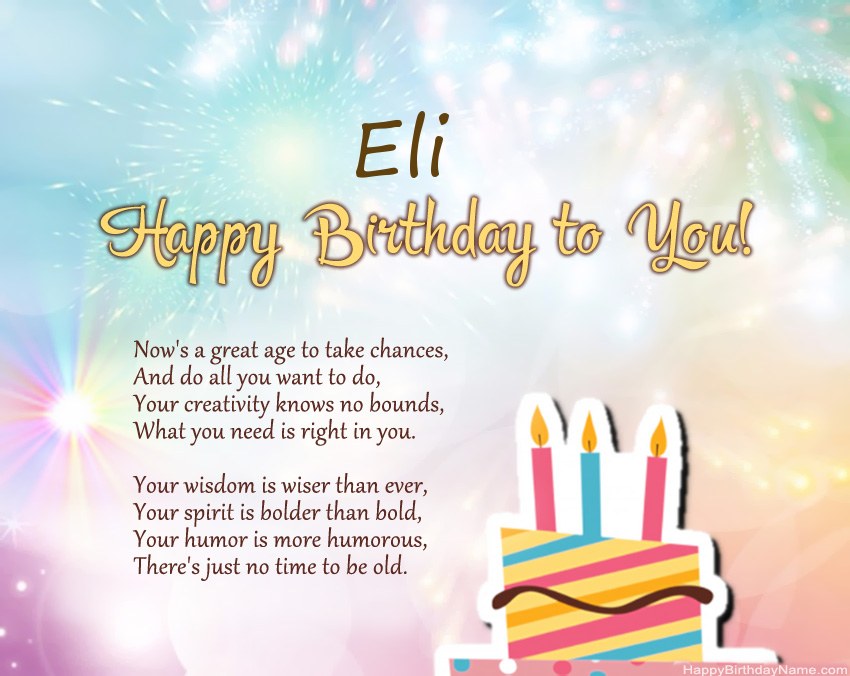 Happy Birthday Eli in verse
