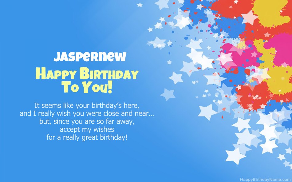 Congratulations on the birthday of Jaspernew