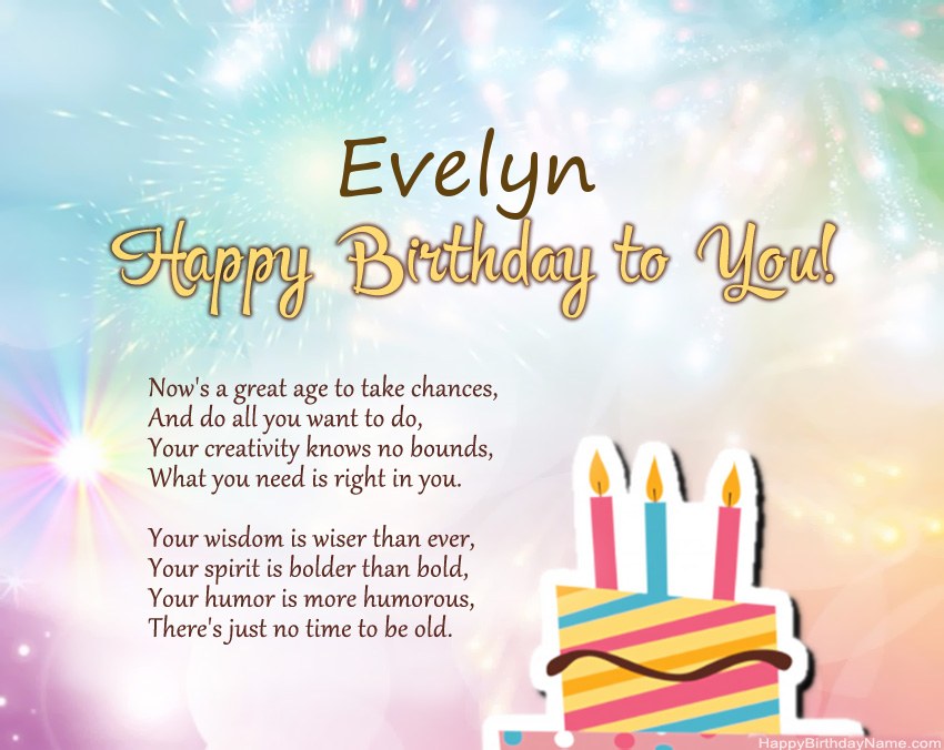 Happy Birthday Evelyn in verse Happy Birthday Evelyn in verse