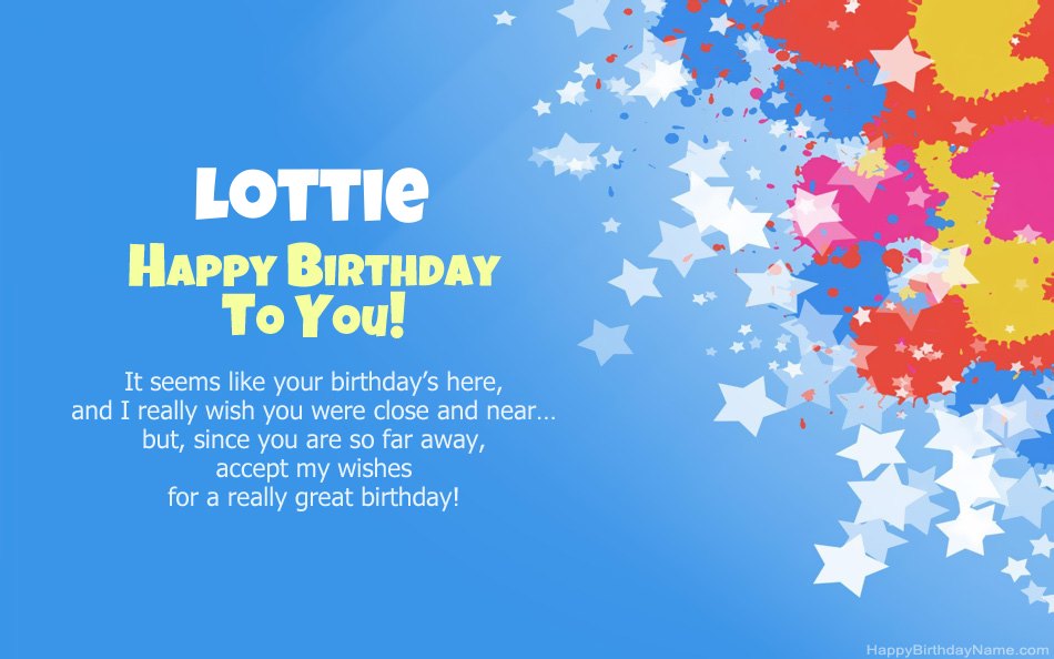 Congratulations on the birthday of Lottie Congratulations on the birthday of Lottie