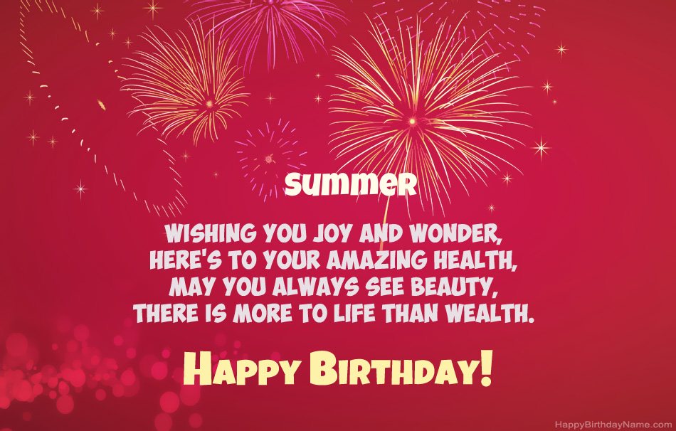 Happy Birthday Summer, beautiful poems
