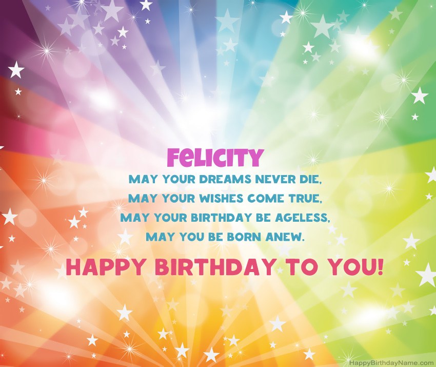 Beautiful Happy Birthday cards for Felicity