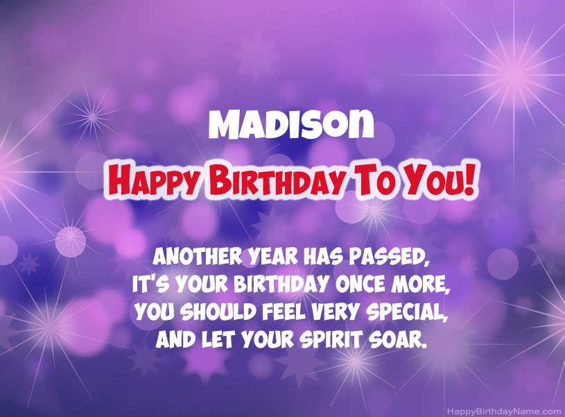 Beautiful pictures for Happy Birthday of Madison