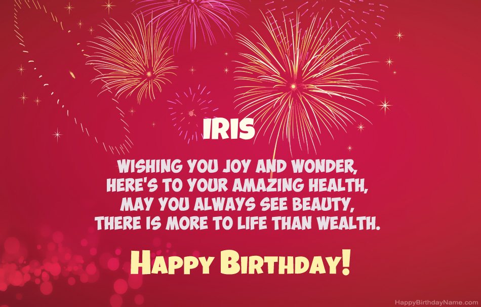 Happy Birthday Iris, beautiful poems Happy Birthday Iris, beautiful poems