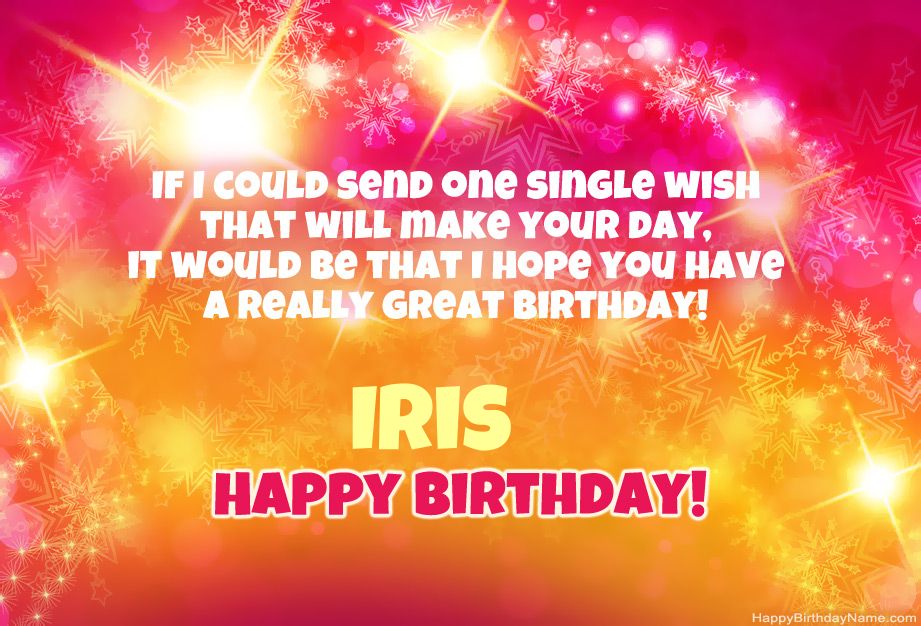Cool congratulations for Happy Birthday of Iris Cool congratulations for Happy Birthday of Iris
