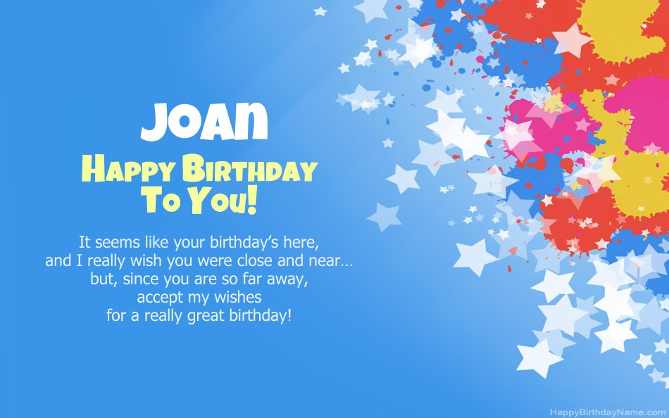 Congratulations on the birthday of Joan