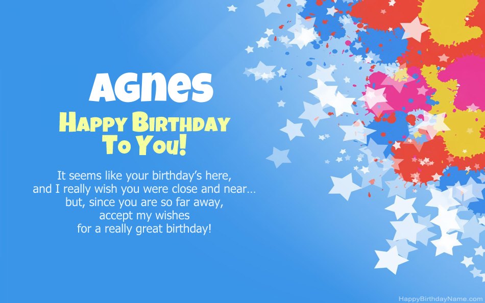 Congratulations on the birthday of Agnes