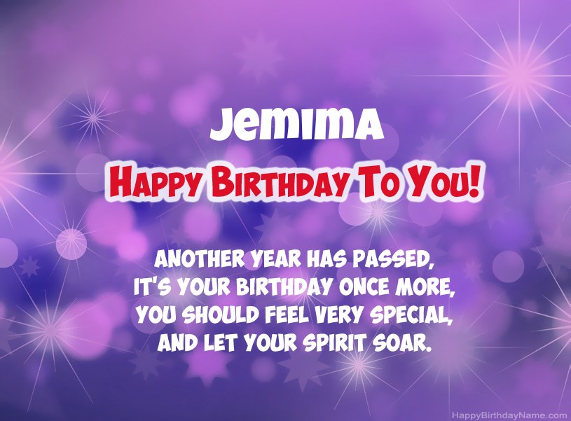Beautiful pictures for Happy Birthday of Jemima