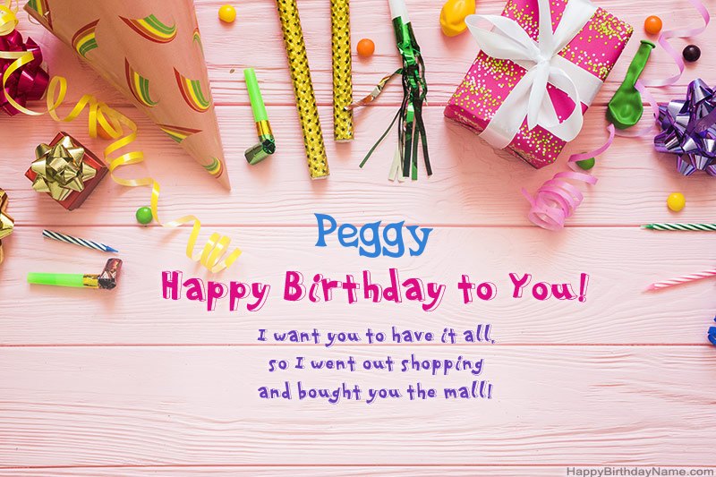 Download Happy Birthday card Peggy free Download Happy Birthday card Peggy free