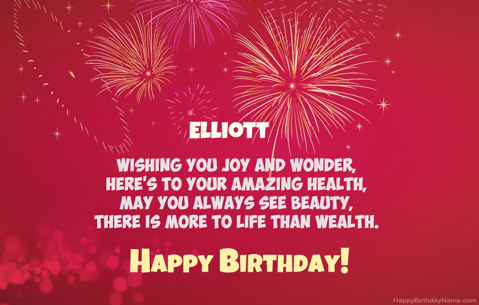 Happy Birthday Elliott, beautiful poems