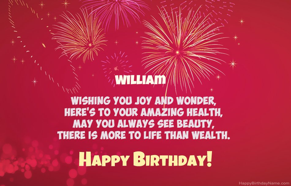Happy Birthday William , beautiful poems Happy Birthday William , beautiful poems