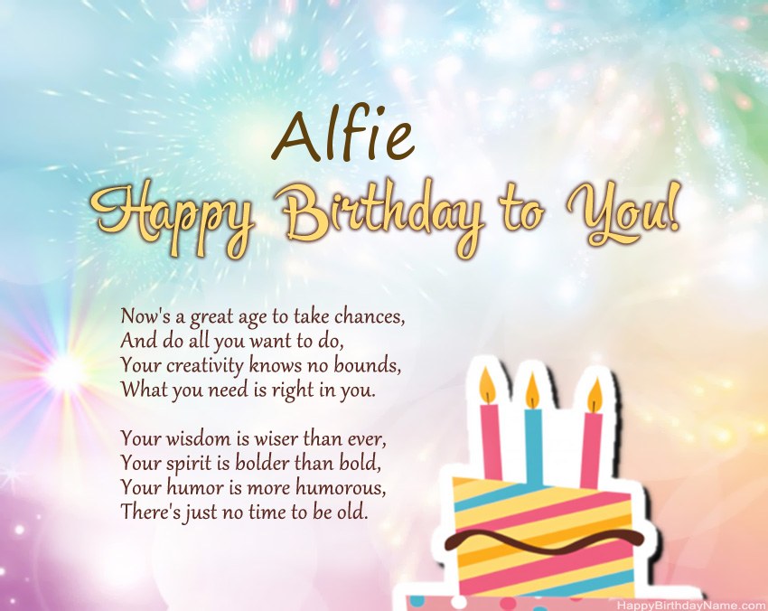 Happy Birthday Alfie in verse Happy Birthday Alfie in verse