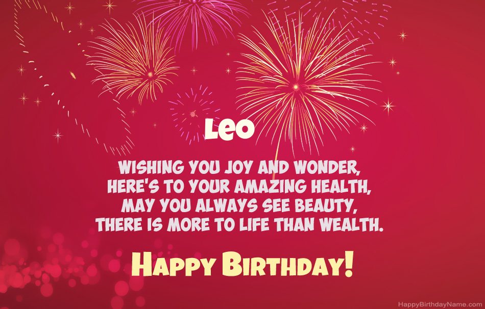 Happy Birthday Leo , beautiful poems