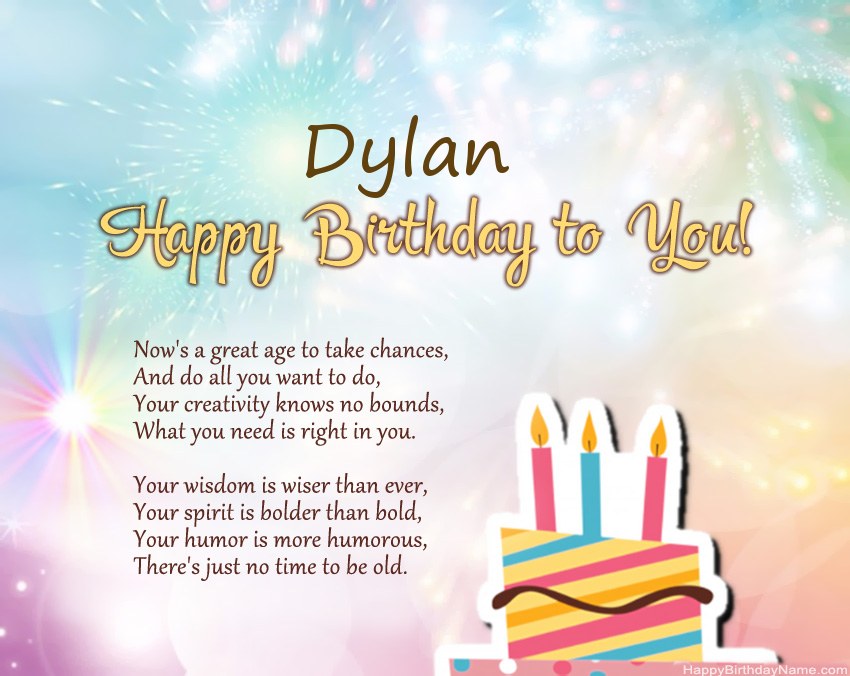 Happy Birthday Dylan  in verse