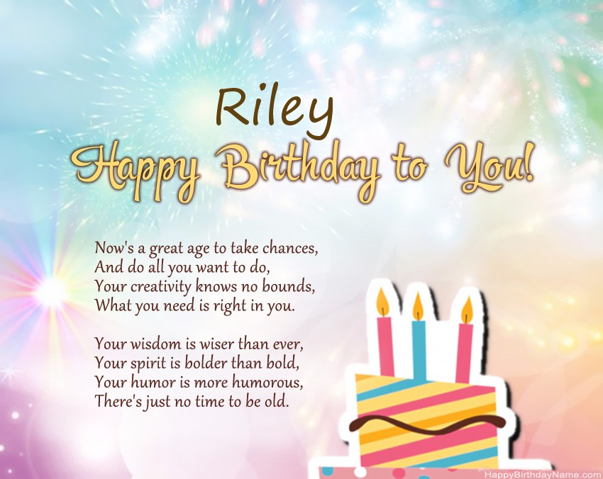 Happy Birthday Riley in verse Happy Birthday Riley in verse