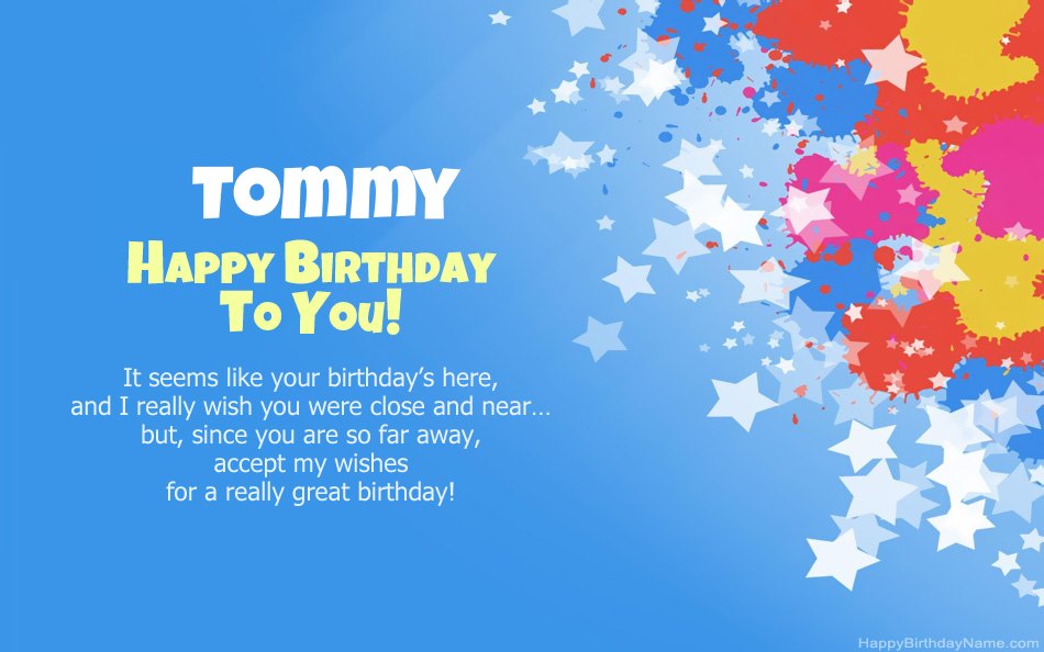 Congratulations on the birthday of Tommy 