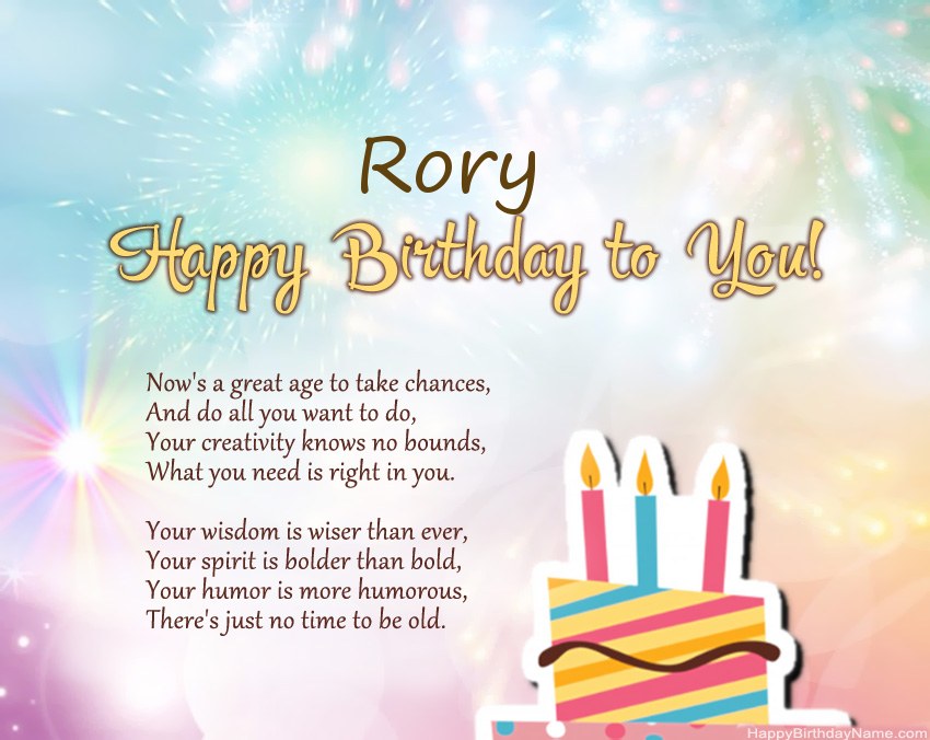 Happy Birthday Rory  in verse