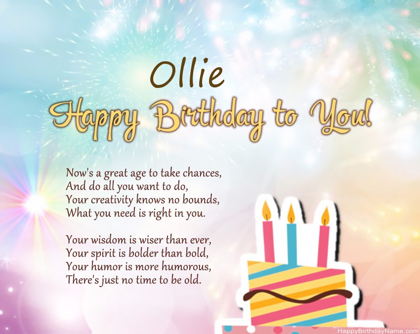 Happy Birthday Ollie in verse Happy Birthday Ollie in verse