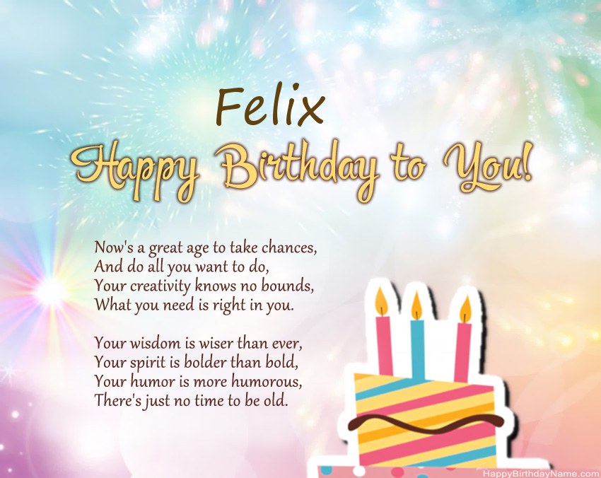 Happy Birthday Felix  in verse