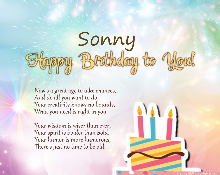 Happy Birthday Sonny  in verse