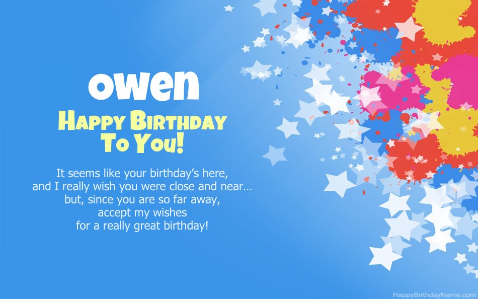 Congratulations on the birthday of Owen Congratulations on the birthday of Owen