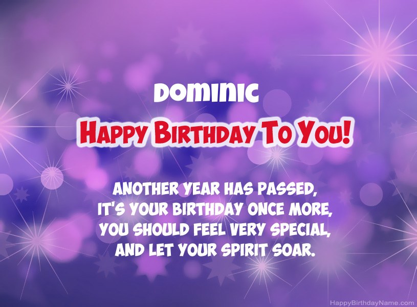 Beautiful pictures for Happy Birthday of Dominic 